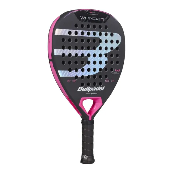 Ракетка для падела BULLPADEL Wonder 27, 497250, для продв.игроков, стекловолокно, карбон, черно-роз за 42&nbsp;969.20 ₽ в Владивостоке
